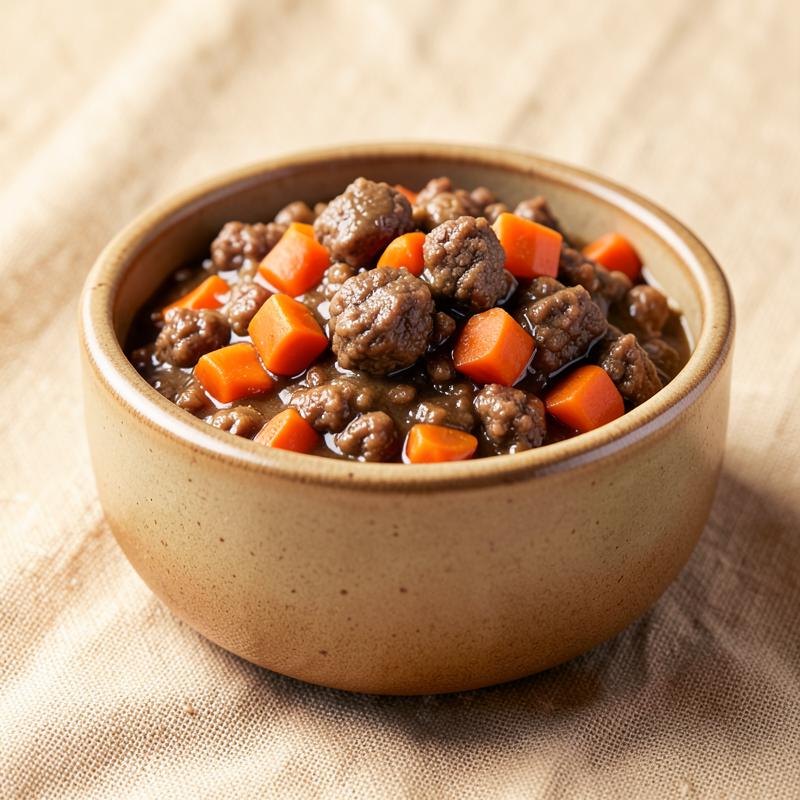 Slow-Cooked Beef Stew Wet Food — Chunky beef stew style recipe with vegetables.